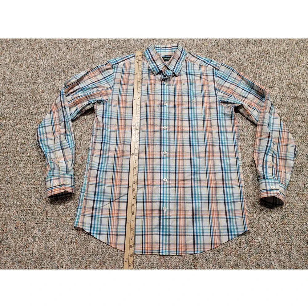 Orvis Shirt Men Medium Multi Plaid Long Sleeve Button Down Outdoors Fishing Camp - Picture 10 of 16